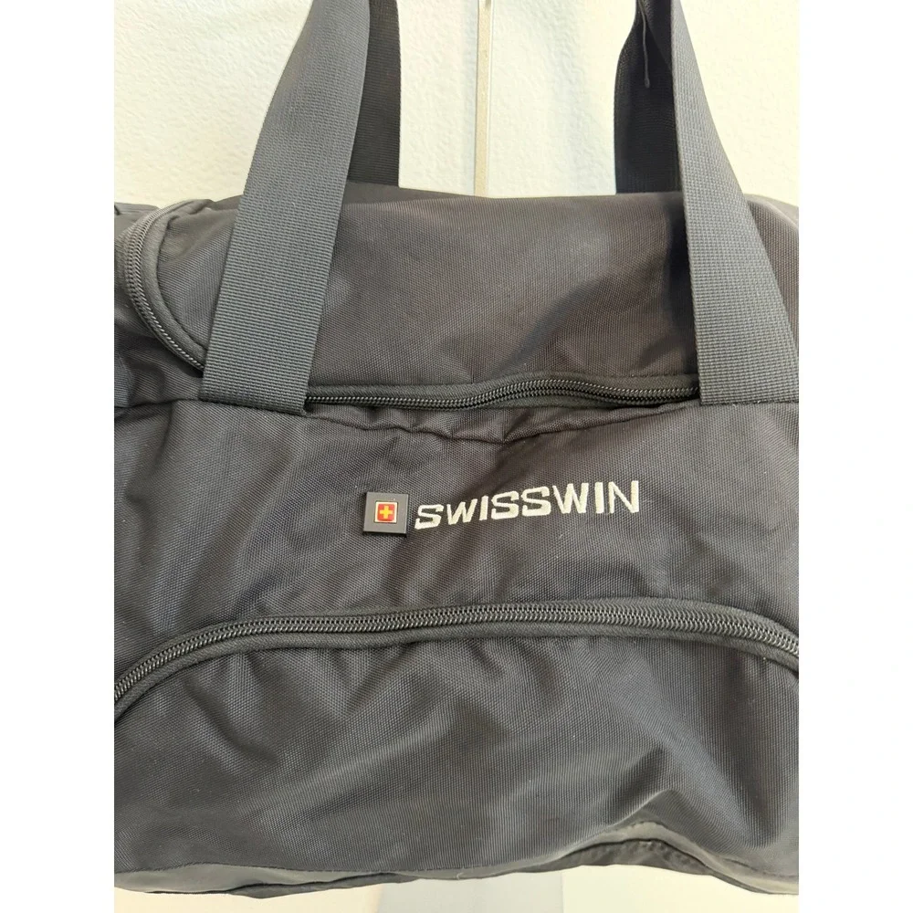 Swisswin Black Red Duffel Bag Travel Gym‎ Overnight Weekend Carry On Luggage